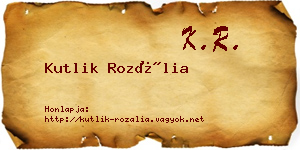 Kutlik Rozália névjegykártya